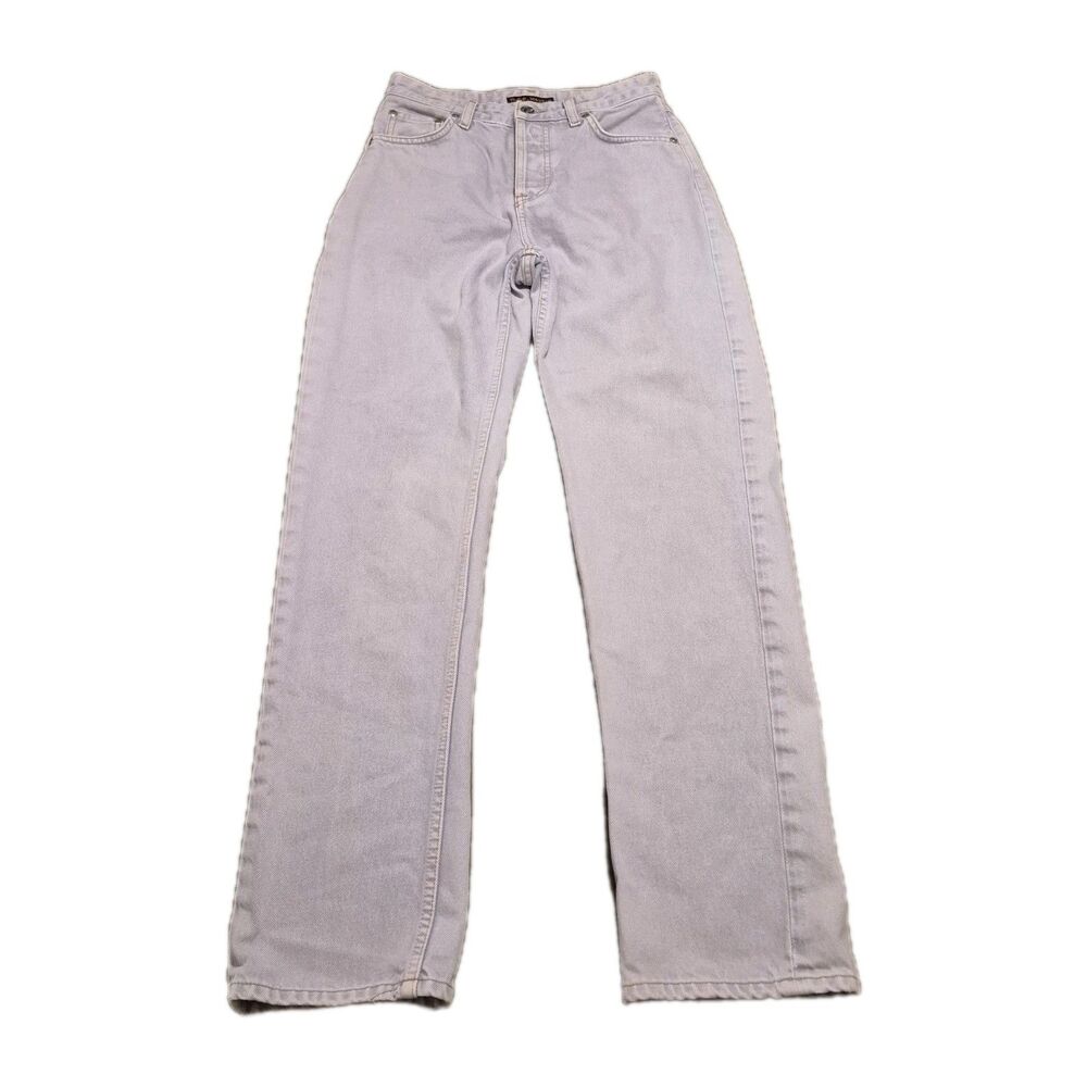 Nudie Jeans Lofty Lo Jeans Women Size 26x32 Purple Mist Button Fly (26×30.5)